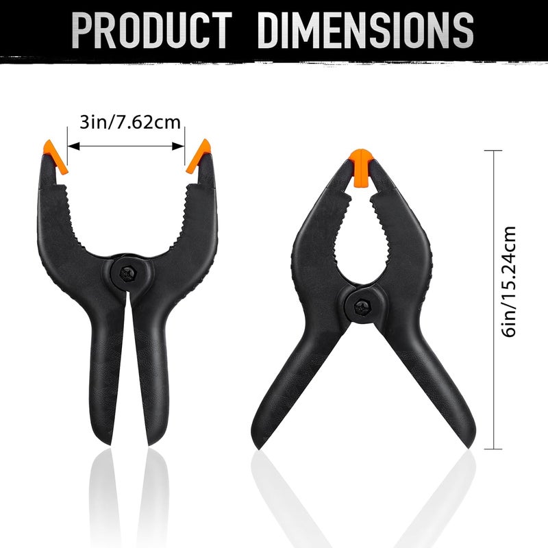 FeFu 6 Inch Plastic Spring Clamps, 10 Pack Backdrop Clips Clamps for Crafts, Clamps for Backdrop Stand Outdoor - Image 2